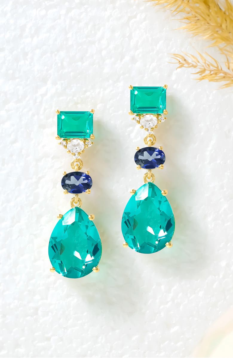YS GEMS Quartz Drop Earrings, Alternate, color, Green