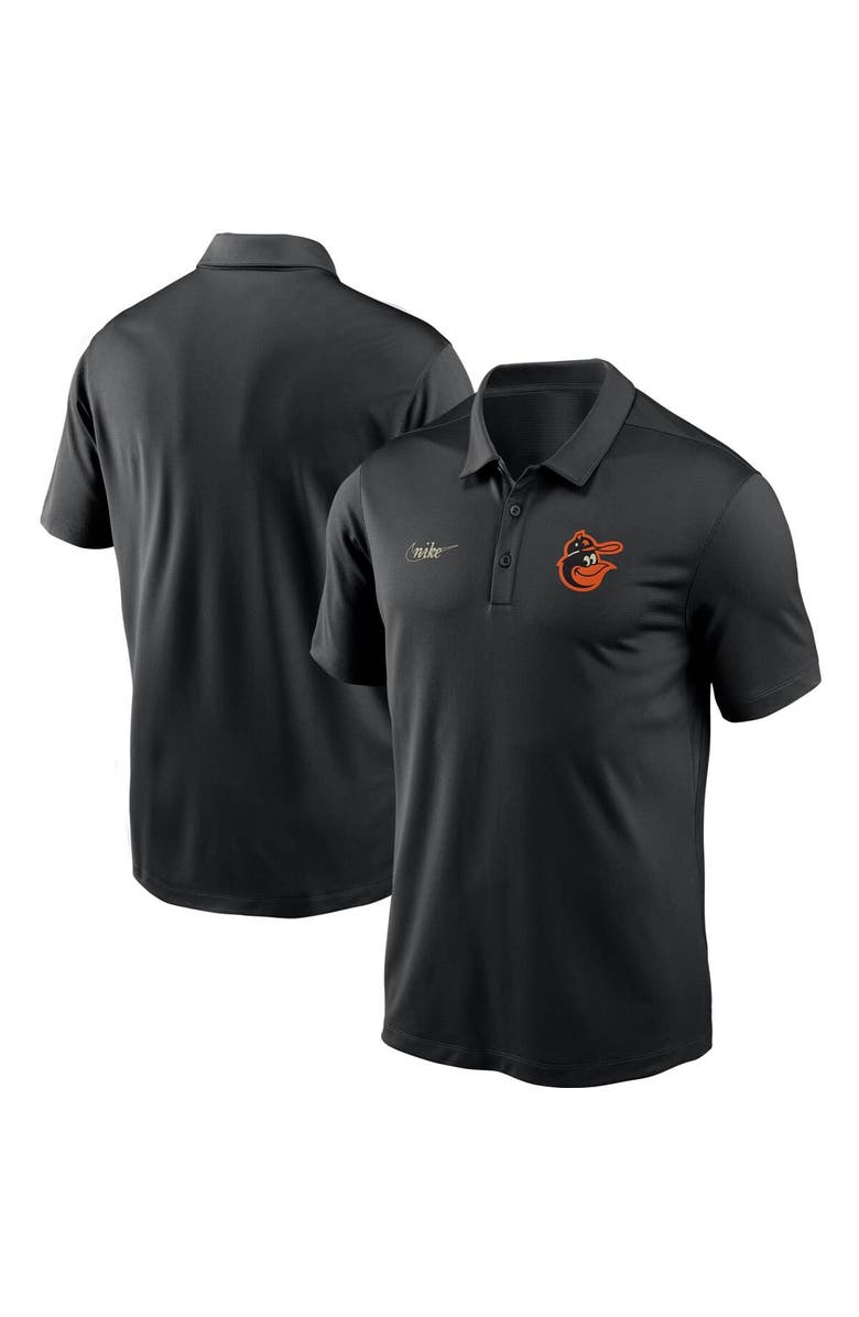 Nike Men's Nike Black Baltimore Orioles Cooperstown Collection Logo Franchise Performance Polo, Alternate, color,