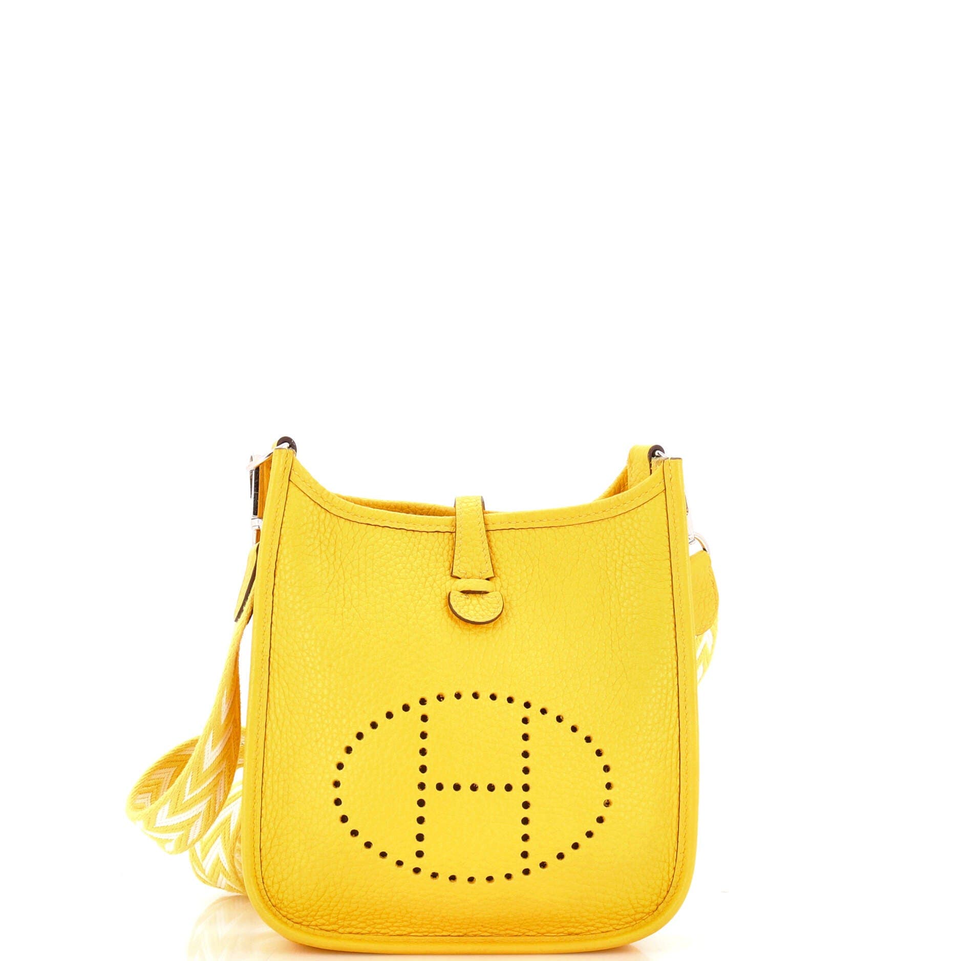 Pre-Owned Hermes Evelyne Bag Gen III Clemence TPM, Main, color, Jaune De Naples