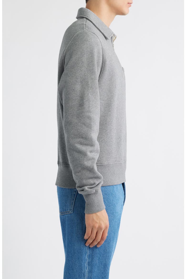 Quarter Zip Organic Cotton Sweatshirt, Alternate, color, GREY MELANGE