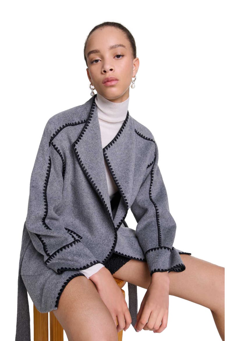 Double-faced coat, Alternate, color, Grey/black