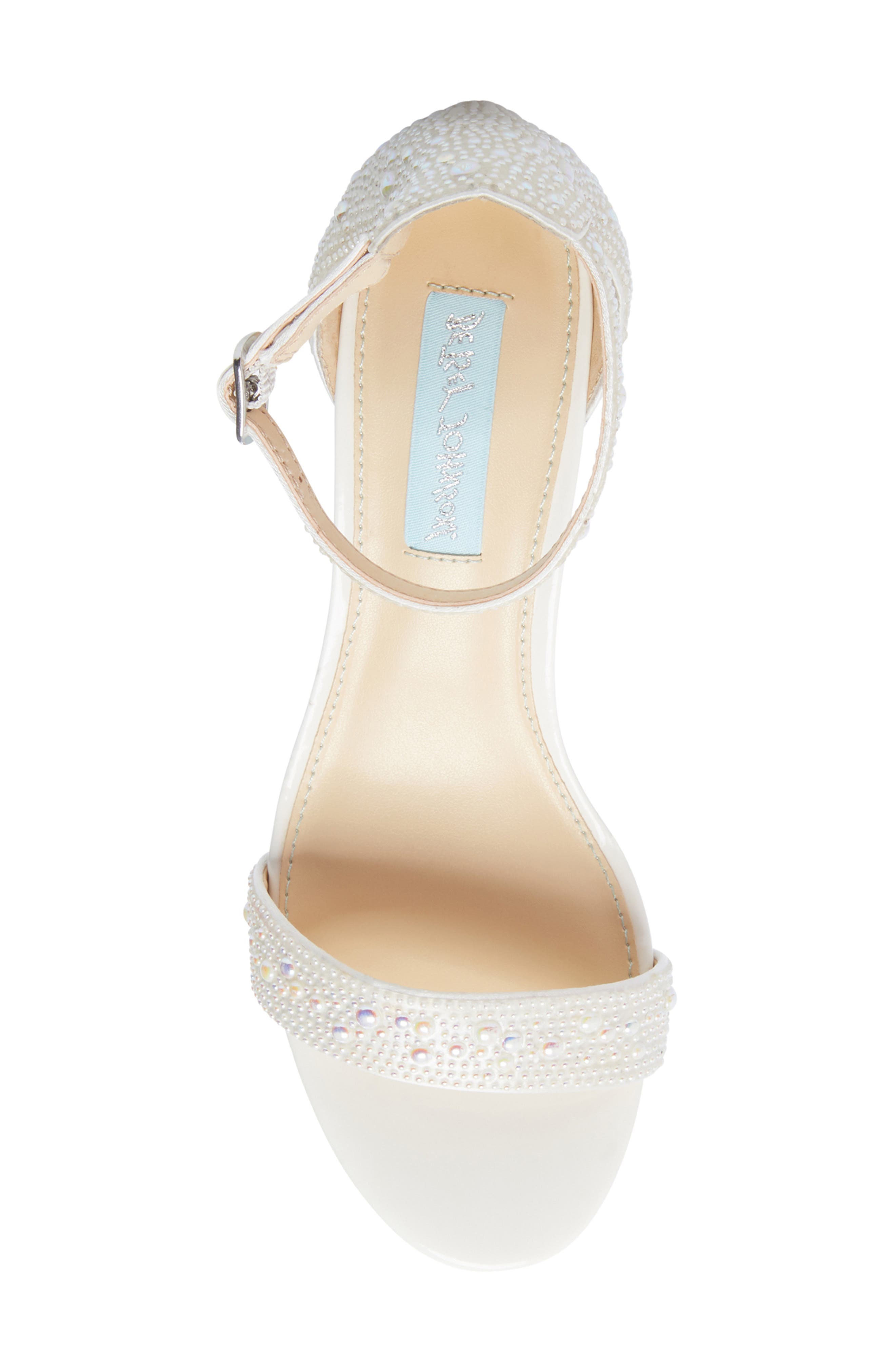 Mari Crystal Ankle Strap Sandal, Alternate, color, WHITE
