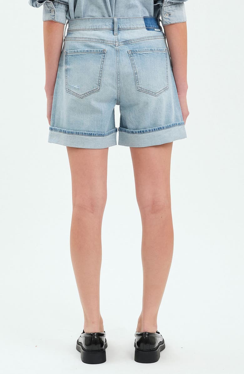DAZE Easy Rider High Waist Relaxed Denim Shorts, Alternate, color, Dew Drop