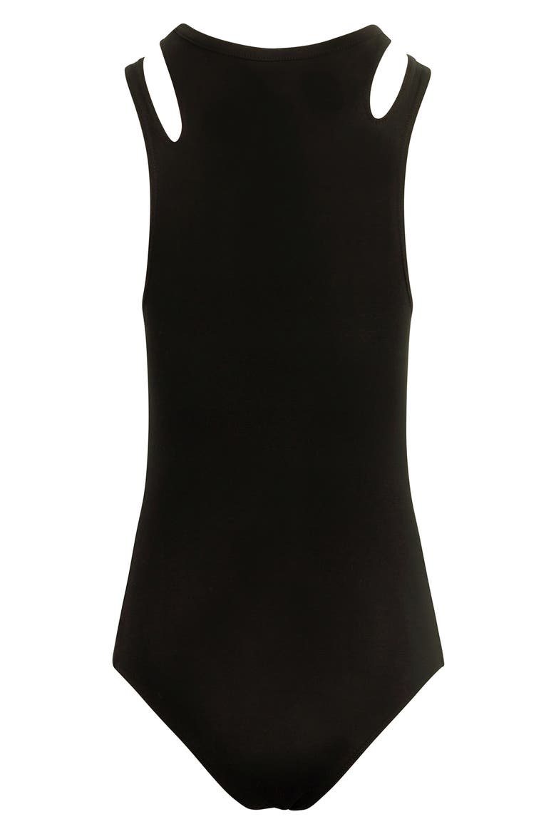 Cutout Sleeveless Bodysuit, Alternate, color, BLACK