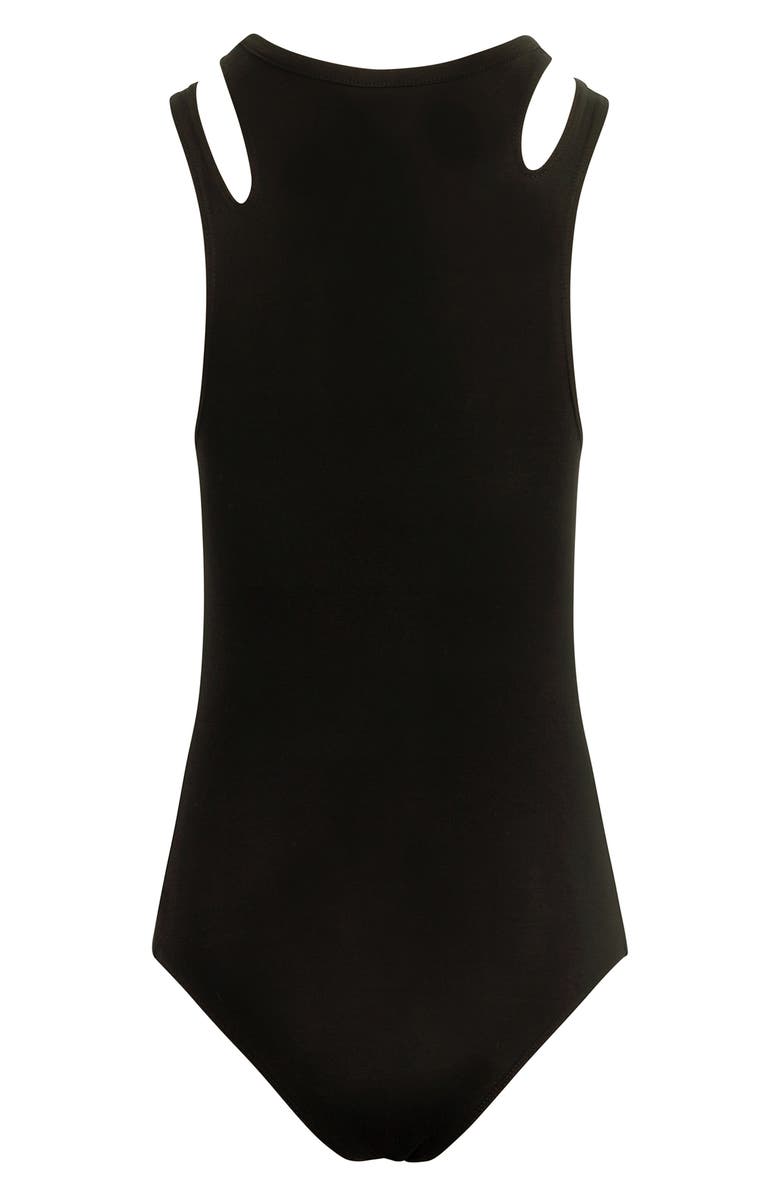 Hudson Jeans Cutout Sleeveless Bodysuit, Alternate, color, Black
