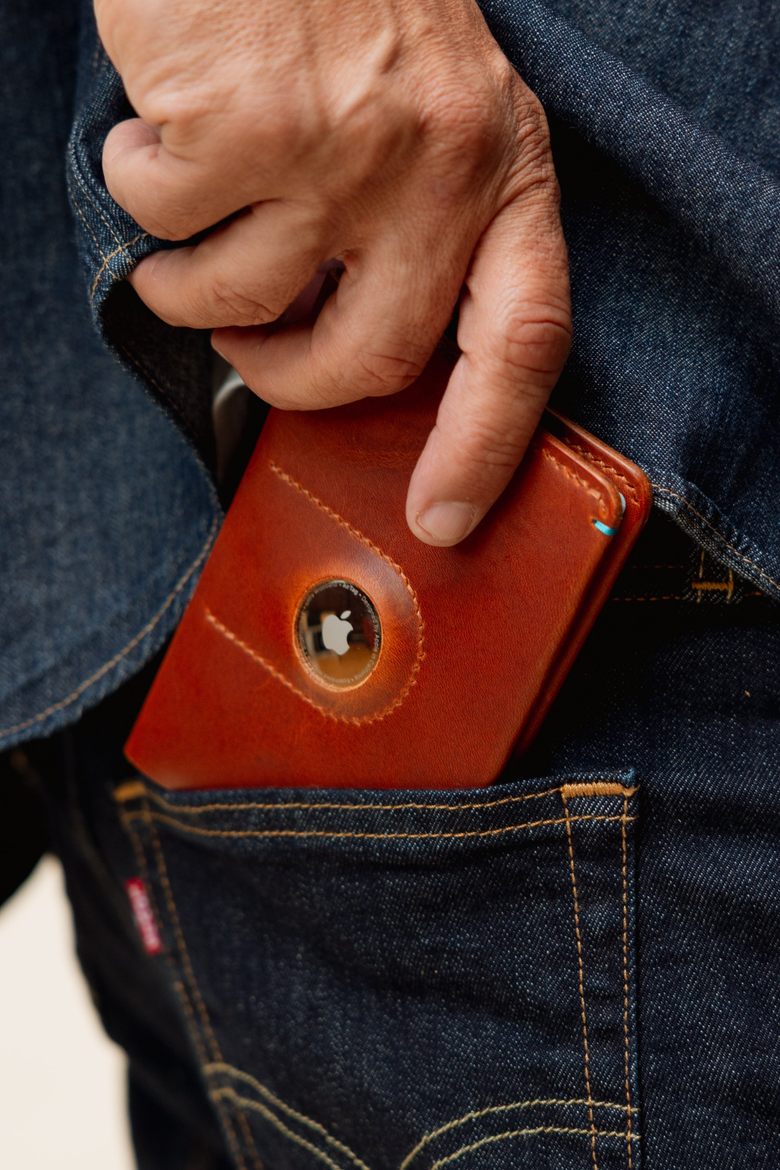 The Companion Passport Holder with AirTag Pocket, Alternate, color, English Tan