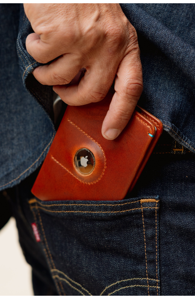 Bluebonnet The Companion Passport Holder with AirTag Pocket, Alternate, color, English Tan