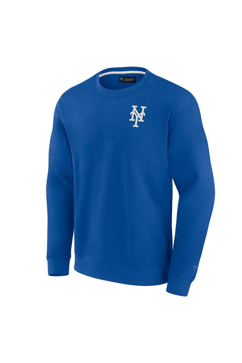 Unisex Fanatics Signature Royal New York Mets Super Soft Pullover Crew Sweatshirt, Alternate, color, Royal