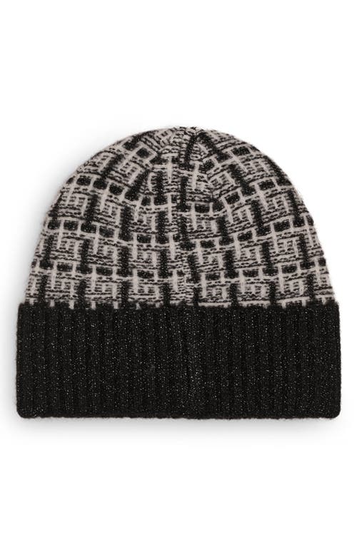 Karl Lagerfeld Paris Tweed Shine Beanie In Black