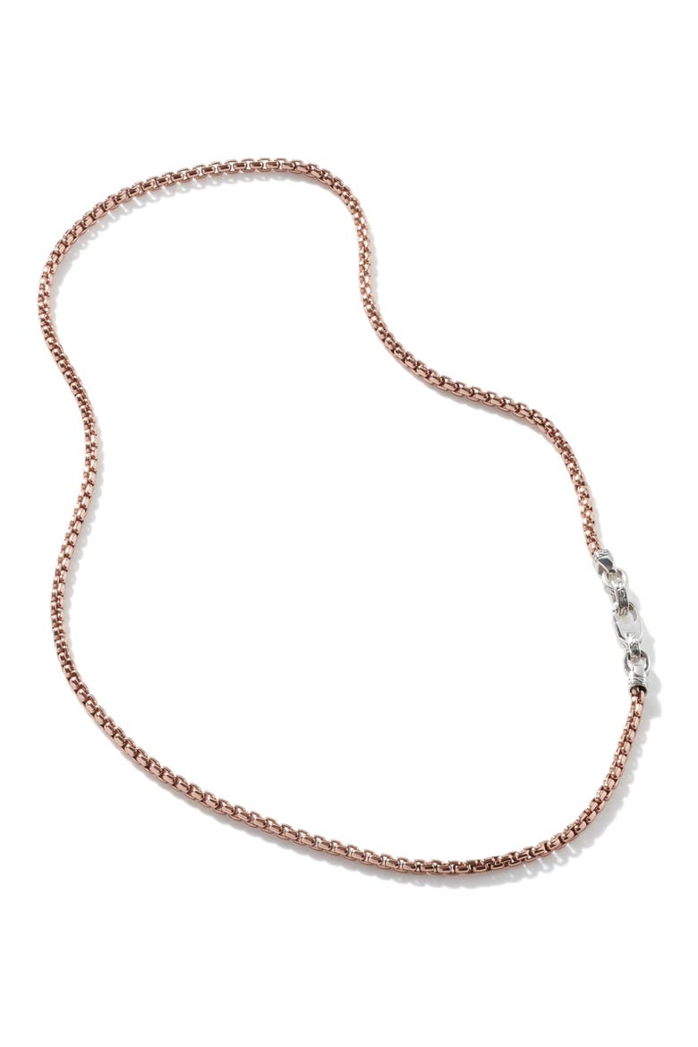 Box Chain Men's Bronze & Sterling Silver Necklace, Main, color, SILVER/ BRONZE