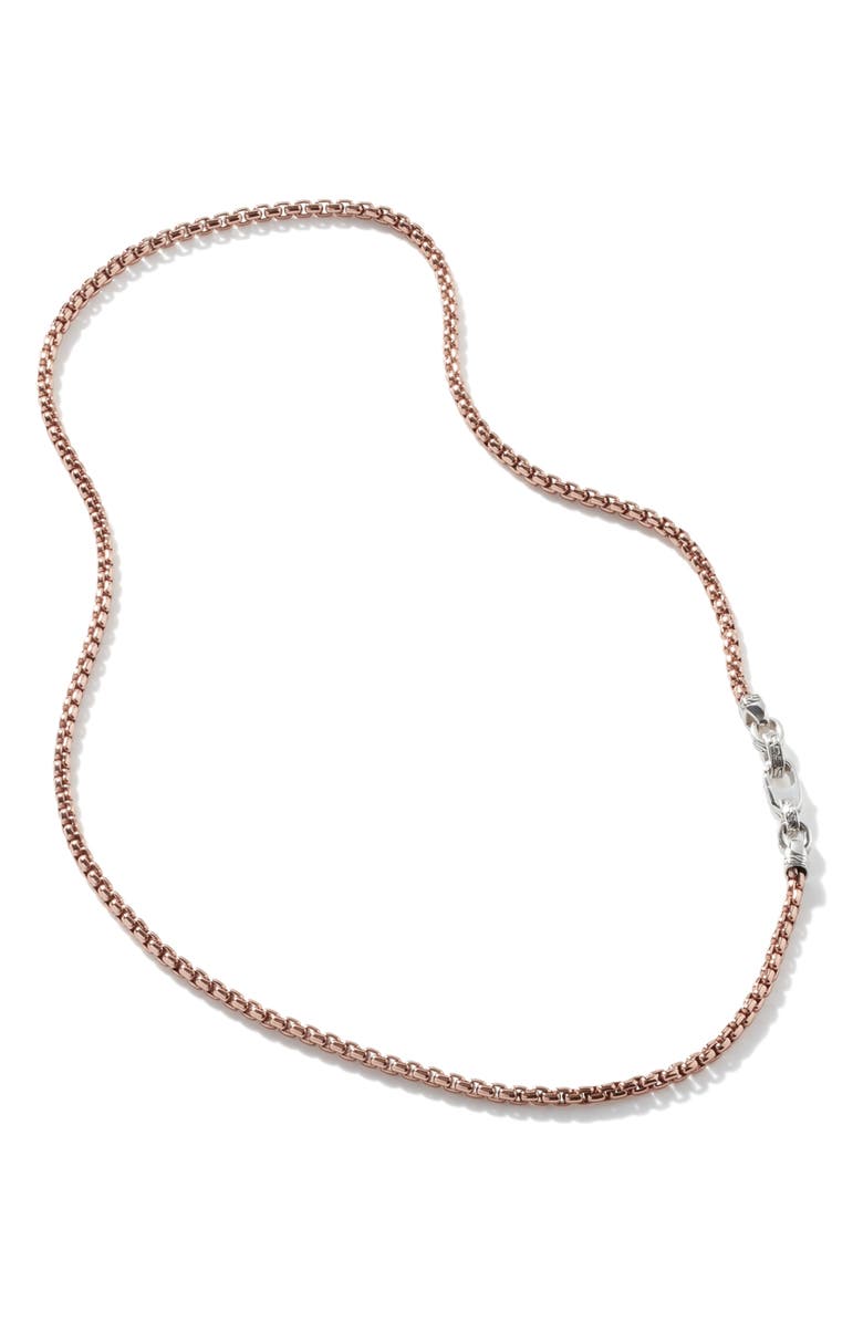 John Hardy Box Chain Men's Bronze & Sterling Silver Necklace, Main, color, 