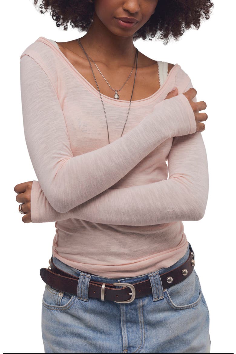 Siren Long Sleeve Top, Main, color, BLUSHING PEONY