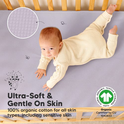Keababies 2-pack Quin Protect+ Waterproof Crib Mattress Protector In Thistle