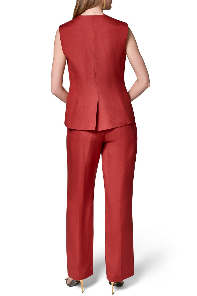 Button Front Linen Blend Vest, Alternate, color, SUNBAKED