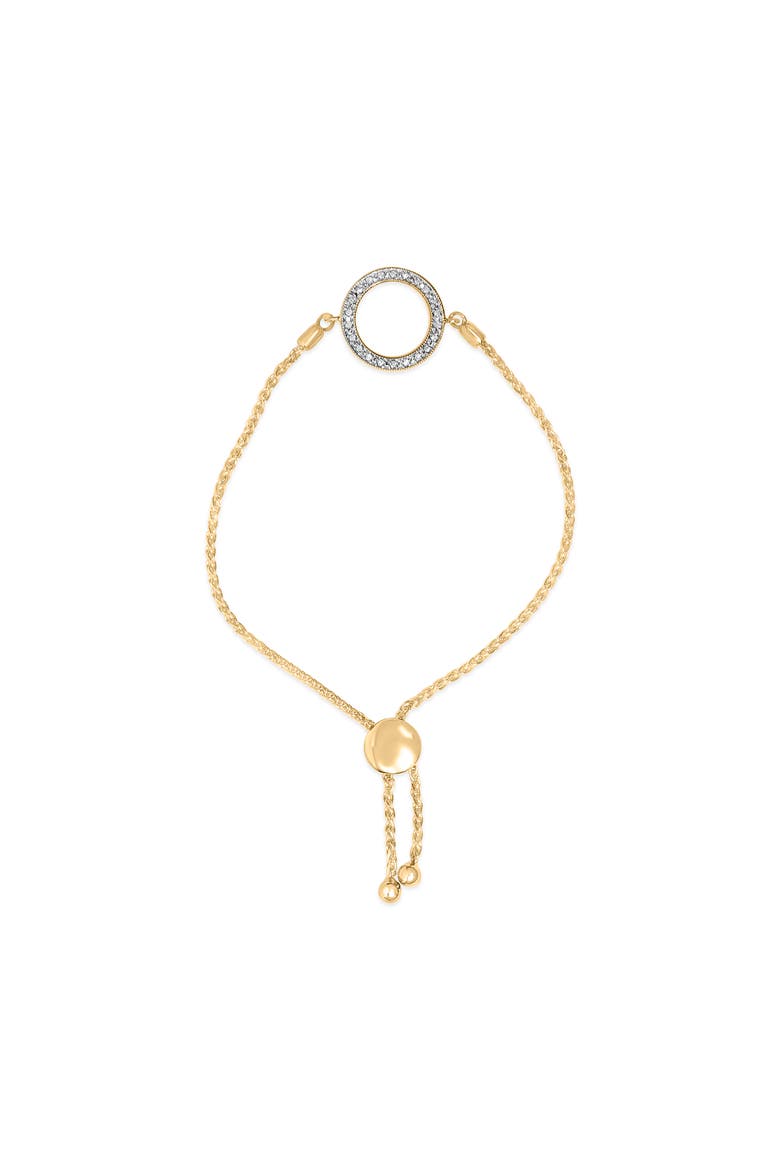 Gold Vermeil Diamond Accent Circle Lariat Bolo Bracelet, Main, color, Silver