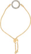 Haus of Brilliance Gold Vermeil Diamond Accent Circle Lariat Bolo Bracelet