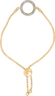 Haus of Brilliance Gold Vermeil Diamond Accent Circle Lariat Bolo Bracelet