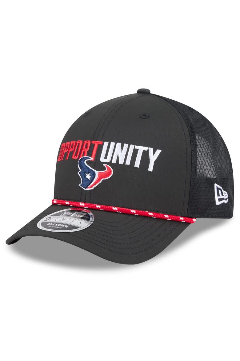 Men's New Era Black Houston Texans 2025 Inspire Change 9FORTY M-Crown Adjustable Hat, Alternate, color, Black