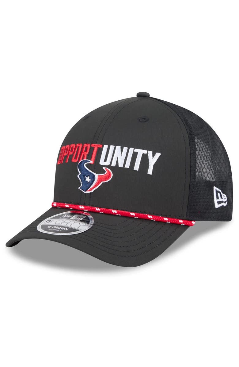 New Era Men's New Era Black Houston Texans 2025 Inspire Change 9FORTY M-Crown Adjustable Hat, Alternate, color, Black