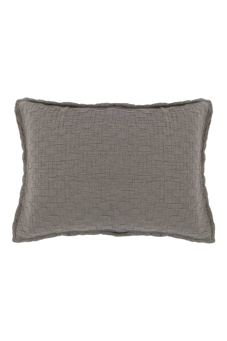 Ojai Textured Cotton Sham, Main, color, PEBBLE