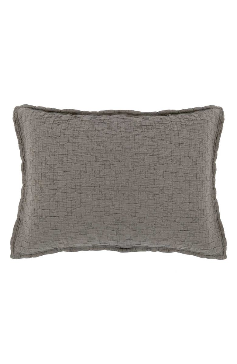 Pom Pom at Home Ojai Textured Cotton Sham, Main, color, Pebble