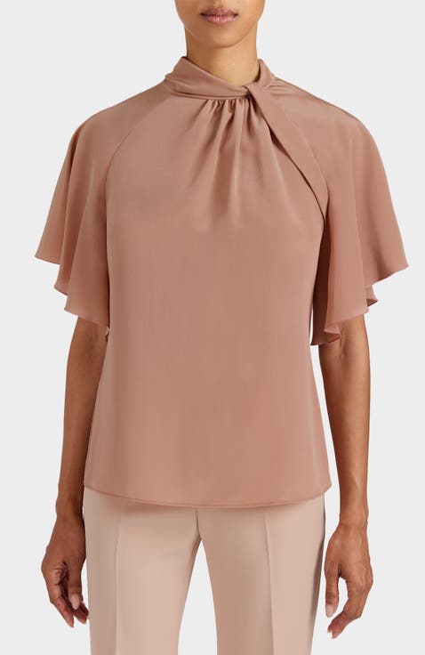Joyce Silk Mock Neck Blouse