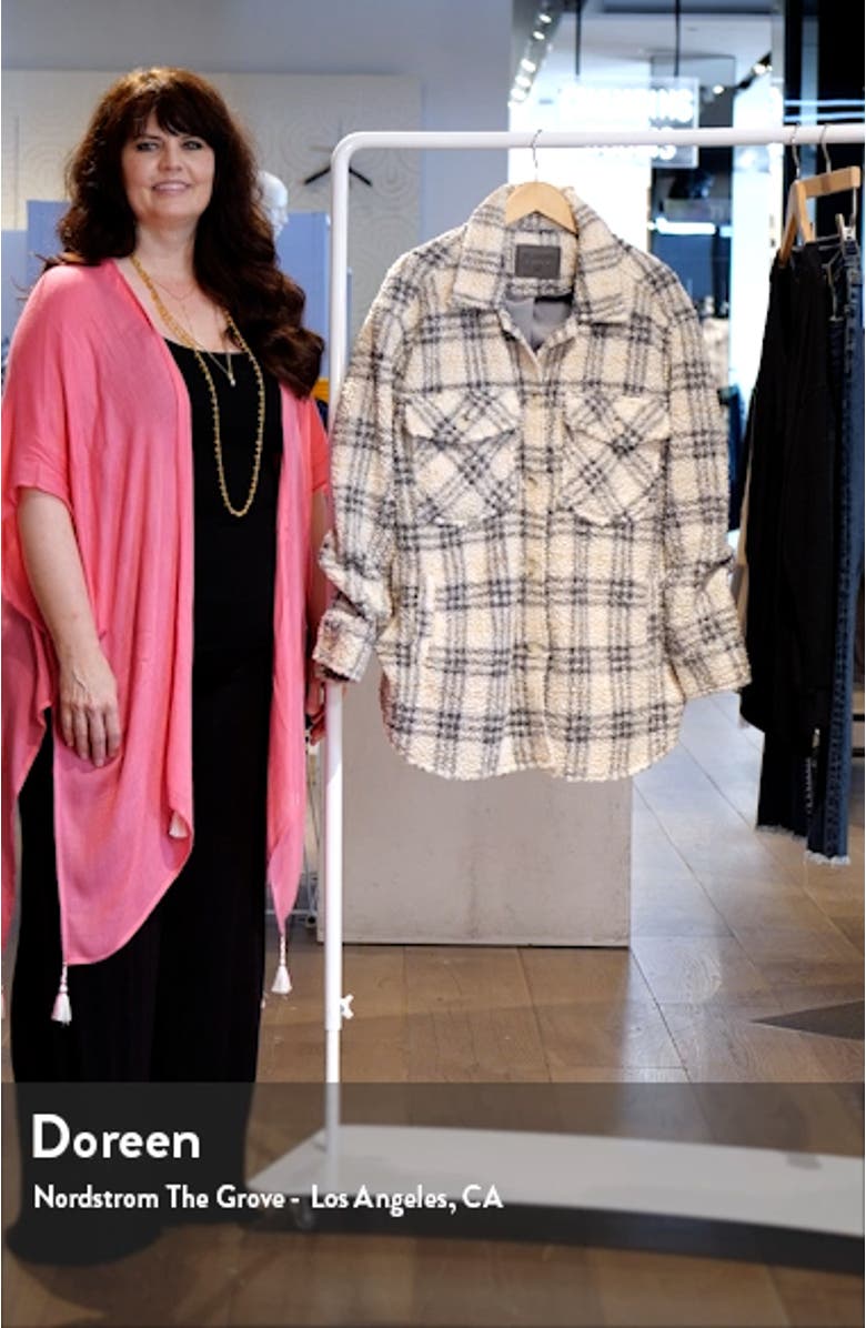 Plaid High Pile Fleece Button-Up Shirt, sales video thumbnail