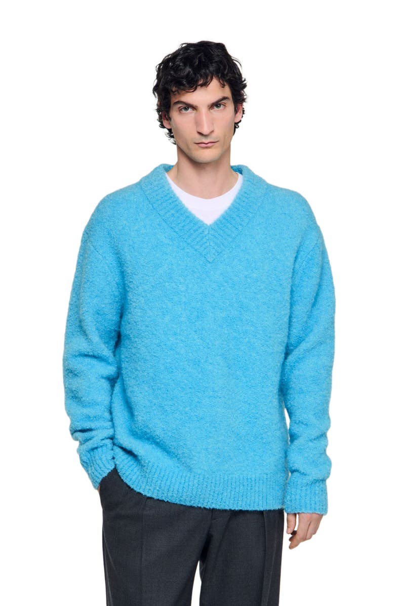 SANDRO V-neck long-sleeve sweater, Alternate, color, 