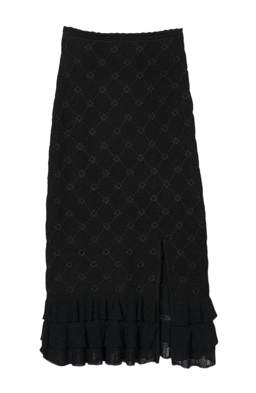 Sandro Aleria Knit Midi Skirt In Black