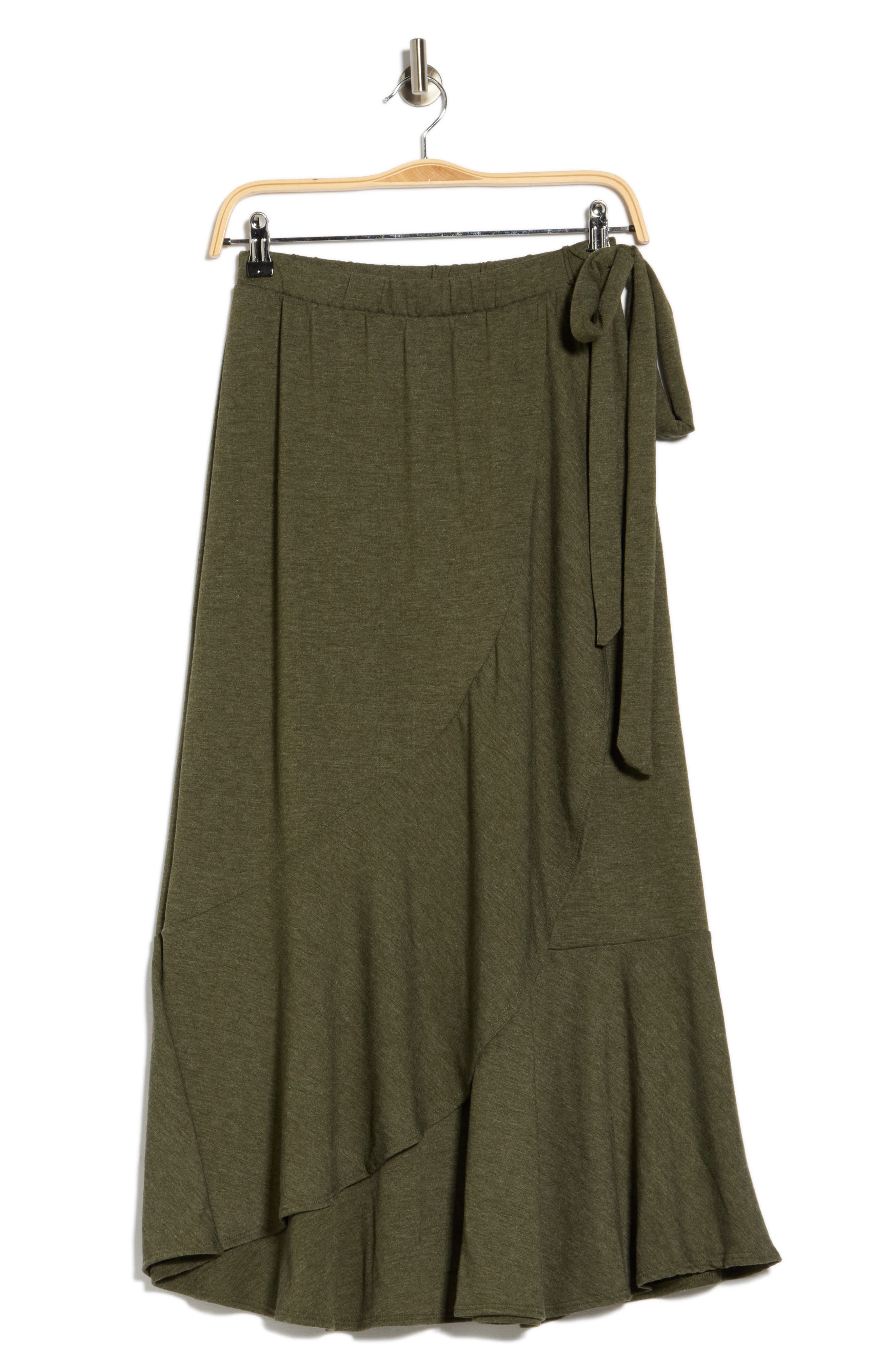 Faux Wrap Midi Skirt