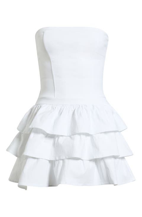 Layered Ruffle Strapless Minidress
