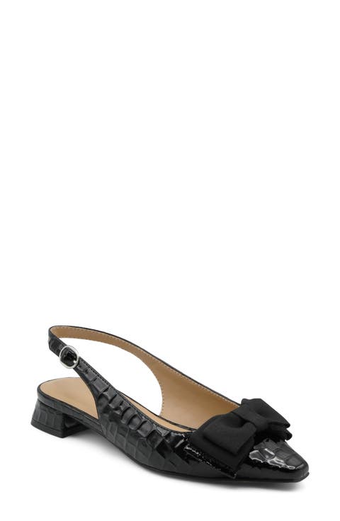 Rifka Croc Embossed Faux Leather Slingback Pump