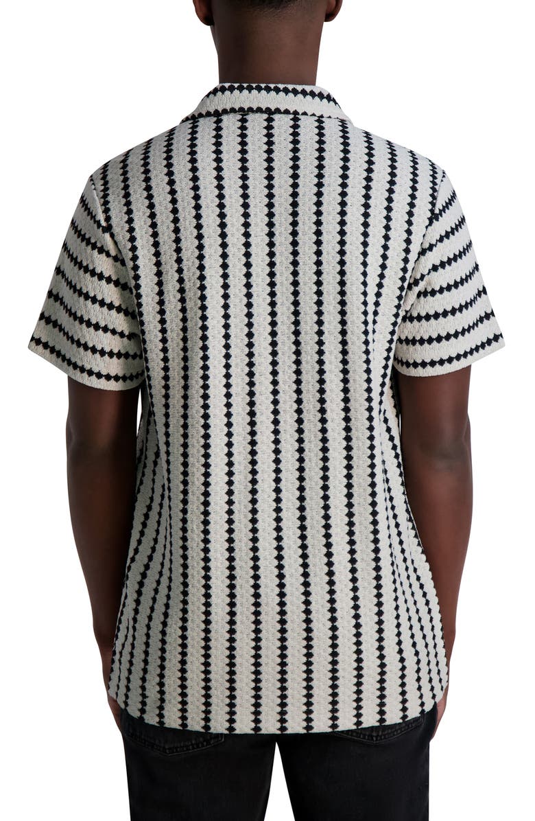 KARL LAGERFELD PARIS Stripe Sweater Knit Button-Up Shirt, Alternate, color,