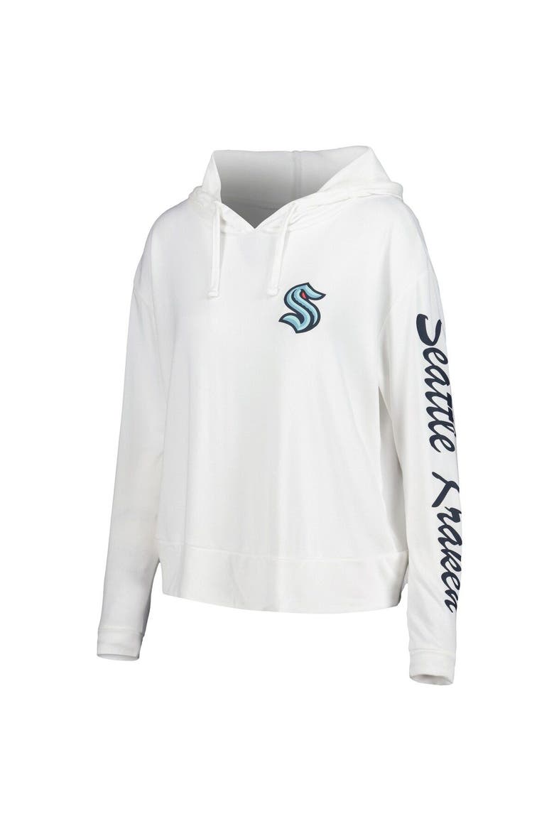Women's Concepts Sport Cream Seattle Kraken Accord Hacci Long Sleeve Hoodie T-Shirt, Alternate, color, White