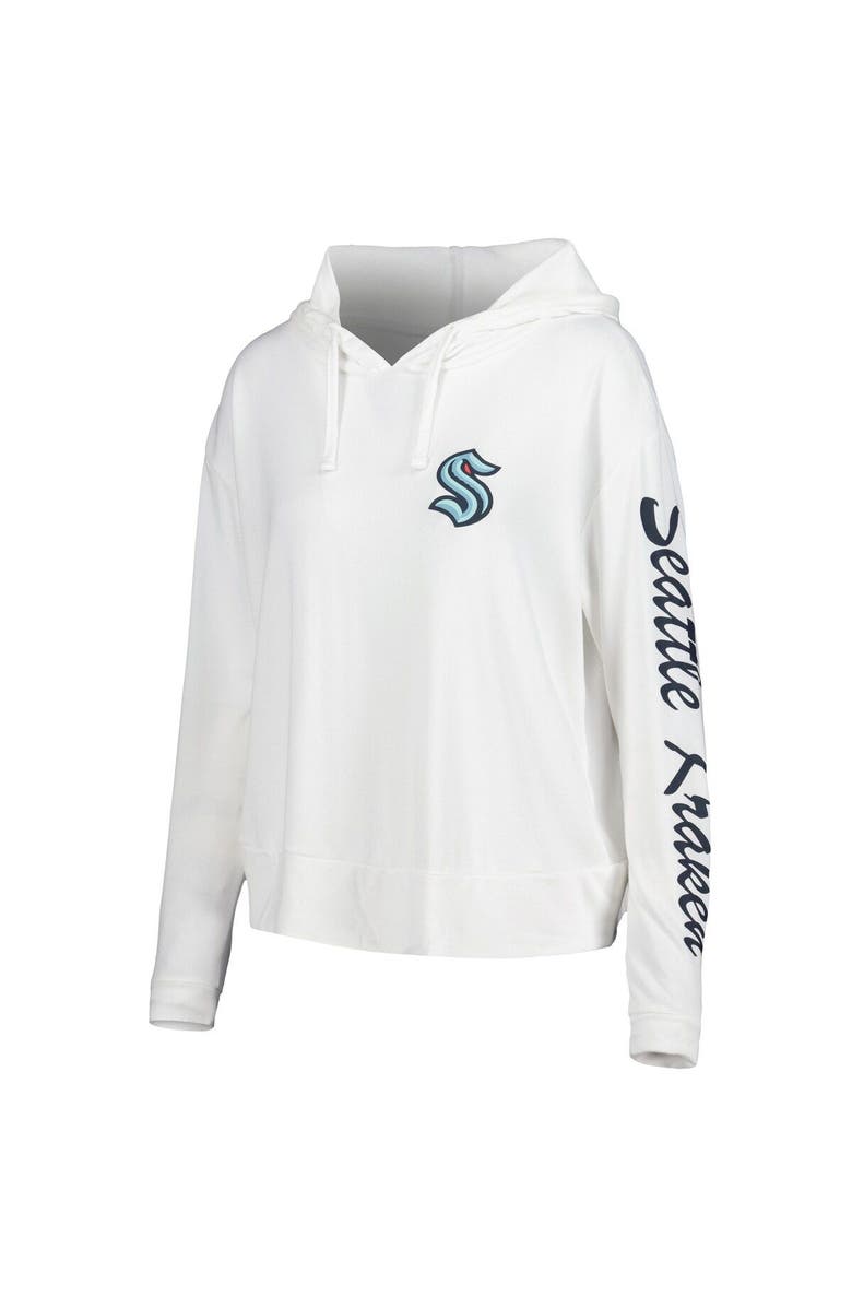 CONCEPTS SPORT Women's Concepts Sport Cream Seattle Kraken Accord Hacci Long Sleeve Hoodie T-Shirt, Alternate, color, White