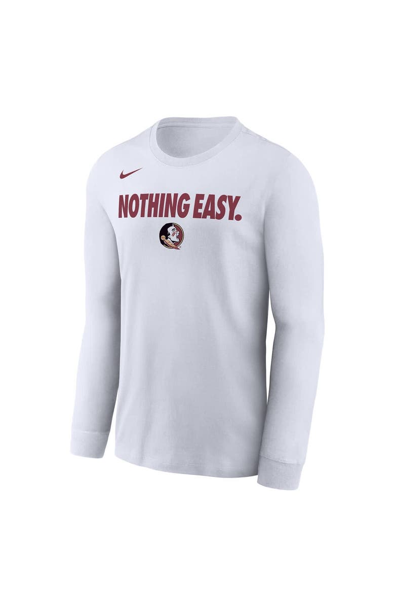 Nike Men's Nike White Florida State Seminoles 2025 On-Court Bench Long Sleeve T-Shirt, Alternate, color, 