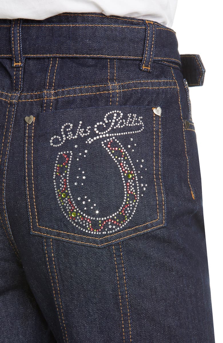 Saks Potts Jewel Embellished Straight Leg Jeans, Alternate, color, 