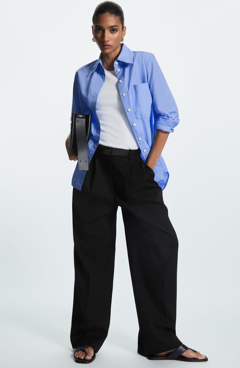 COS Double Pleat Wool Trousers, Alternate, color,