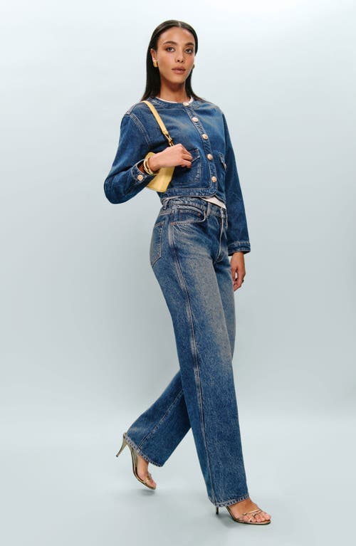 Reformation Braxton Crop Denim Jacket In Cleary