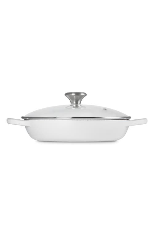 Le Creuset Enameled Cast Iron Signature Round 2.25-qt. Braiser With Glass Lid In White