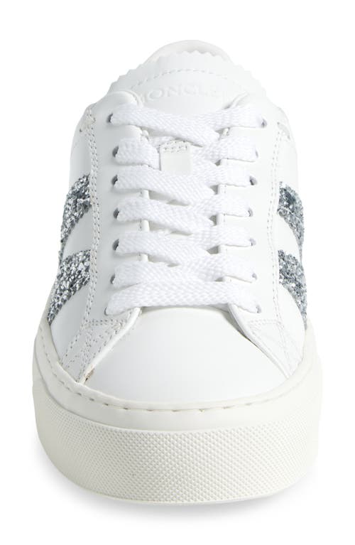 Moncler Monaco Bicolor Low-top Sneakers In White/silver