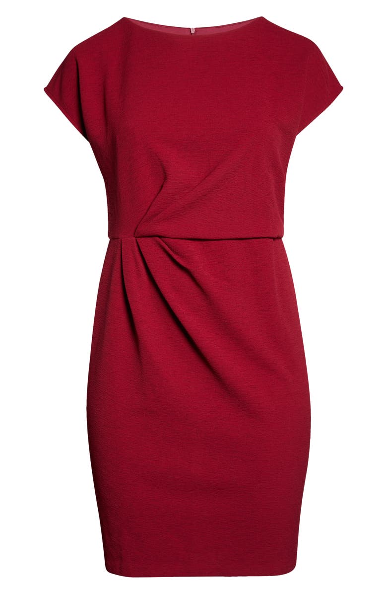 Maggy London Pleated Bateau Neck Cap Sleeve Minidress, Alternate, color, 