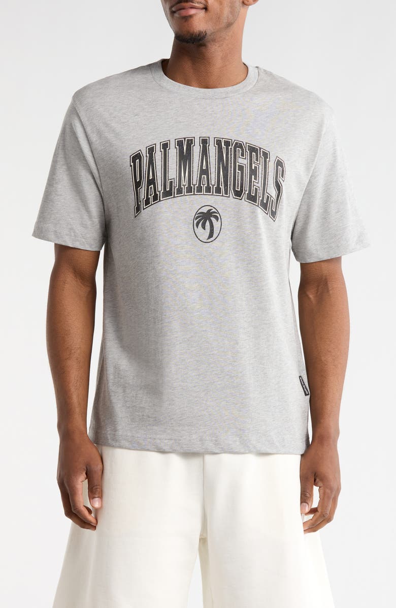 Palm Angels Arched Logo Graphic T-Shirt, Main, color, Grey