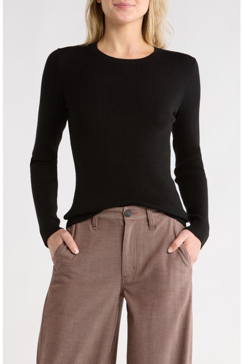 Annalise Crewneck Sweater, Main, color, BLACK