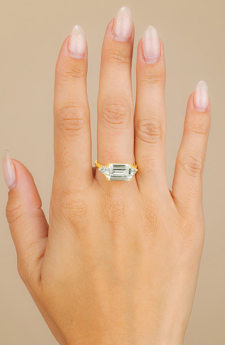 Sterling Forever Cubic Zirconia Ring, Alternate, color, Gold