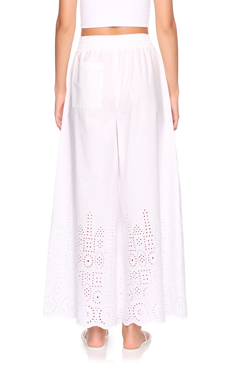 Susana Monaco Embroidered Cotton Eyelet Wide Leg Pants, Alternate, color, Sugar