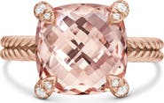 David Yurman Châtelaine® Morganite & Diamond Ring in 18K Rose Gold