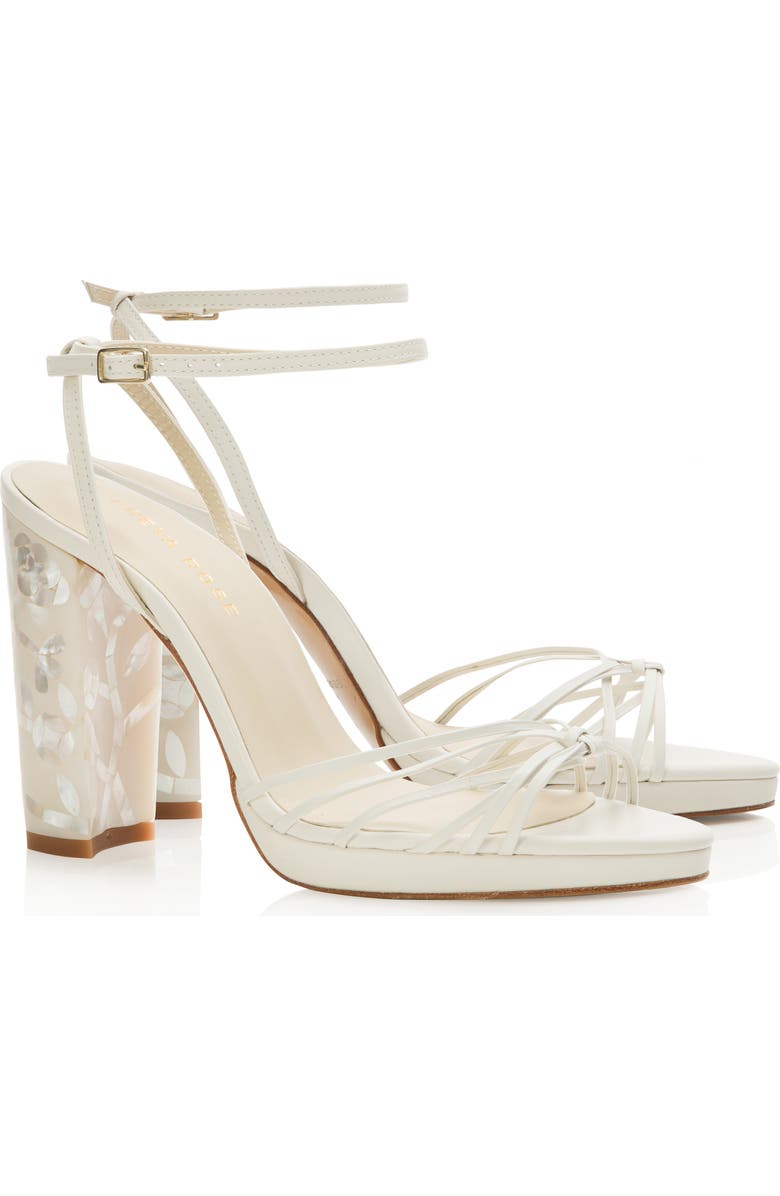 Freya Rose Rosalina Ankle Strap Pearl Platform Heel Sandal, Alternate, color, Ivory