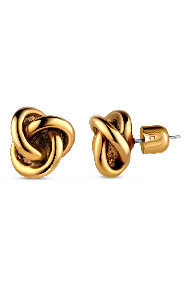 Love Knot Stud Earrings, Main, color, 14K GOLD