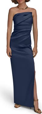 Donna Karan New York Ruched Strapless Gown